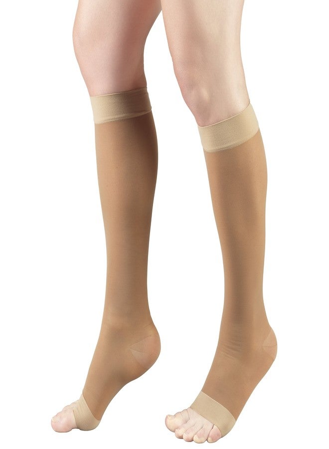 Truform Sheer Compression Stockings, 15-20 mmHg, Women's Knee High Length, Open Toe, 20 Denier, Beige, X-Large - Image 5